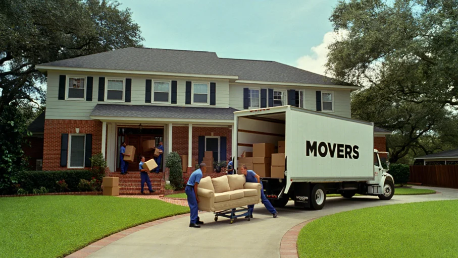 Moving Company Hauling Furnture To The Moving Truck